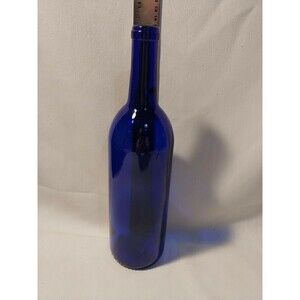 Cobalt blue smooth side  reg sized wine bottle collectable decorative old bottle